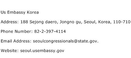 Us Embassy Korea Address Contact Number