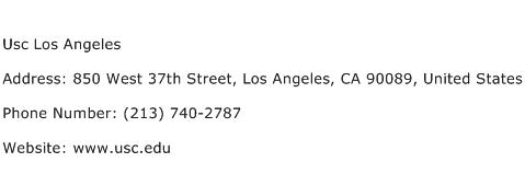 Usc Los Angeles Address Contact Number