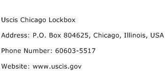 Uscis Chicago Lockbox Address Contact Number