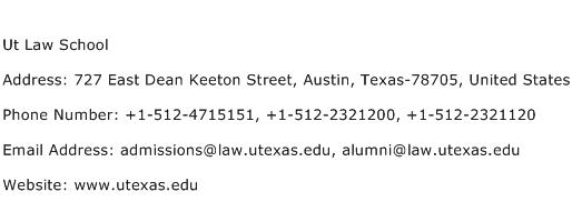 Ut Law School Address Contact Number