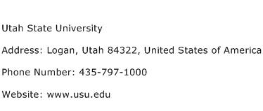 Utah State University Address Contact Number