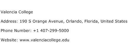 Valencia College Address Contact Number