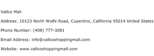 Vallco Mall Address Contact Number