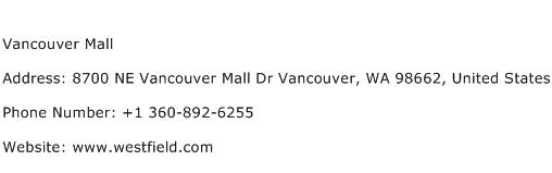 Vancouver Mall Address Contact Number