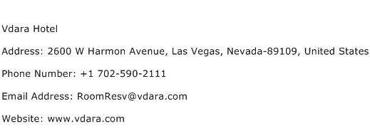 Vdara Hotel Address Contact Number