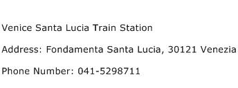 Venice Santa Lucia Train Station Address Contact Number