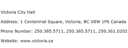 Victoria City Hall Address Contact Number