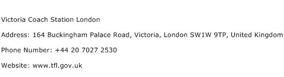 Victoria Coach Station London Address Contact Number