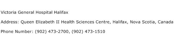 Victoria General Hospital Halifax Address Contact Number