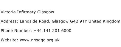 Victoria Infirmary Glasgow Address Contact Number