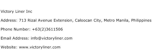 Victory Liner Inc Address Contact Number