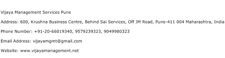 Vijaya Management Services Pune Address Contact Number