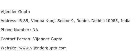 Vijender Gupta Address Contact Number