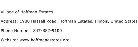 Village of Hoffman Estates Address Contact Number