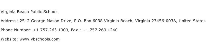Virginia Beach Public Schools Address Contact Number