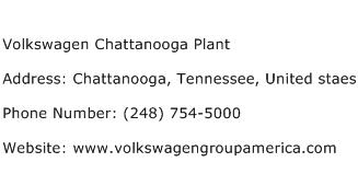 Volkswagen Chattanooga Plant Address Contact Number