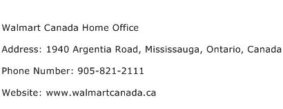 Walmart Canada Home Office Address Contact Number