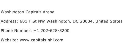 Washington Capitals Arena Address Contact Number