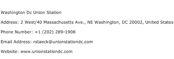 Washington Dc Union Station Address Contact Number