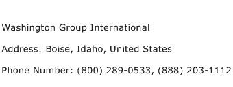 Washington Group International Address Contact Number