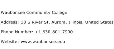 Waubonsee Community College Address Contact Number