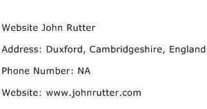 Website John Rutter Address Contact Number