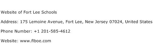 Website of Fort Lee Schools Address Contact Number