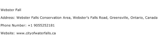 Webster Fall Address Contact Number