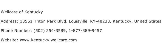 Wellcare of Kentucky Address Contact Number