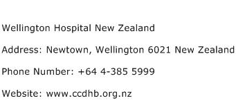 Wellington Hospital New Zealand Address Contact Number