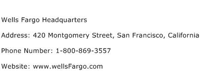 Wells Fargo Headquarters Address Contact Number