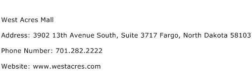 West Acres Mall Address Contact Number