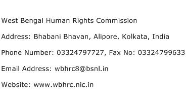 West Bengal Human Rights Commission Address Contact Number