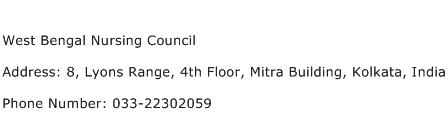 West Bengal Nursing Council Address Contact Number