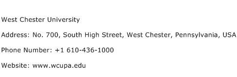 West Chester University Address Contact Number