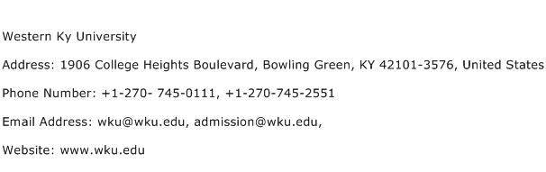 Western Ky University Address Contact Number