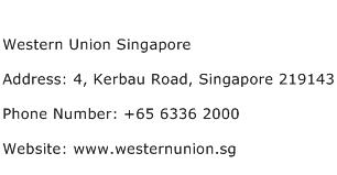 Western Union Singapore Address Contact Number