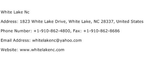 White Lake Nc Address Contact Number