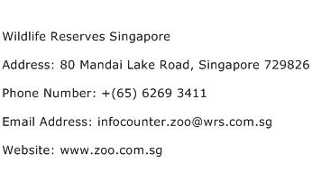 Wildlife Reserves Singapore Address Contact Number