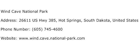 Wind Cave National Park Address Contact Number