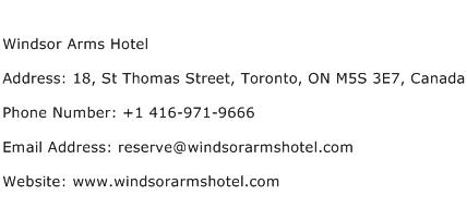 Windsor Arms Hotel Address Contact Number