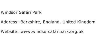 Windsor Safari Park Address Contact Number