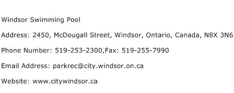 Windsor Swimming Pool Address Contact Number