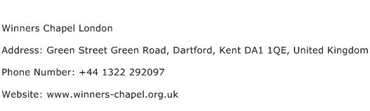 Winners Chapel London Address Contact Number