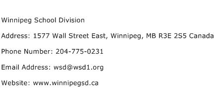 Winnipeg School Division Address Contact Number