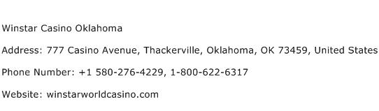 Winstar Casino Oklahoma Address Contact Number