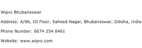 Wipro Bhubaneswar Address Contact Number