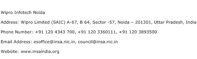 Wipro Infotech Noida Address Contact Number