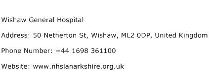 Wishaw General Hospital Address Contact Number