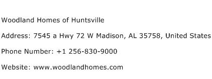 Woodland Homes of Huntsville Address Contact Number